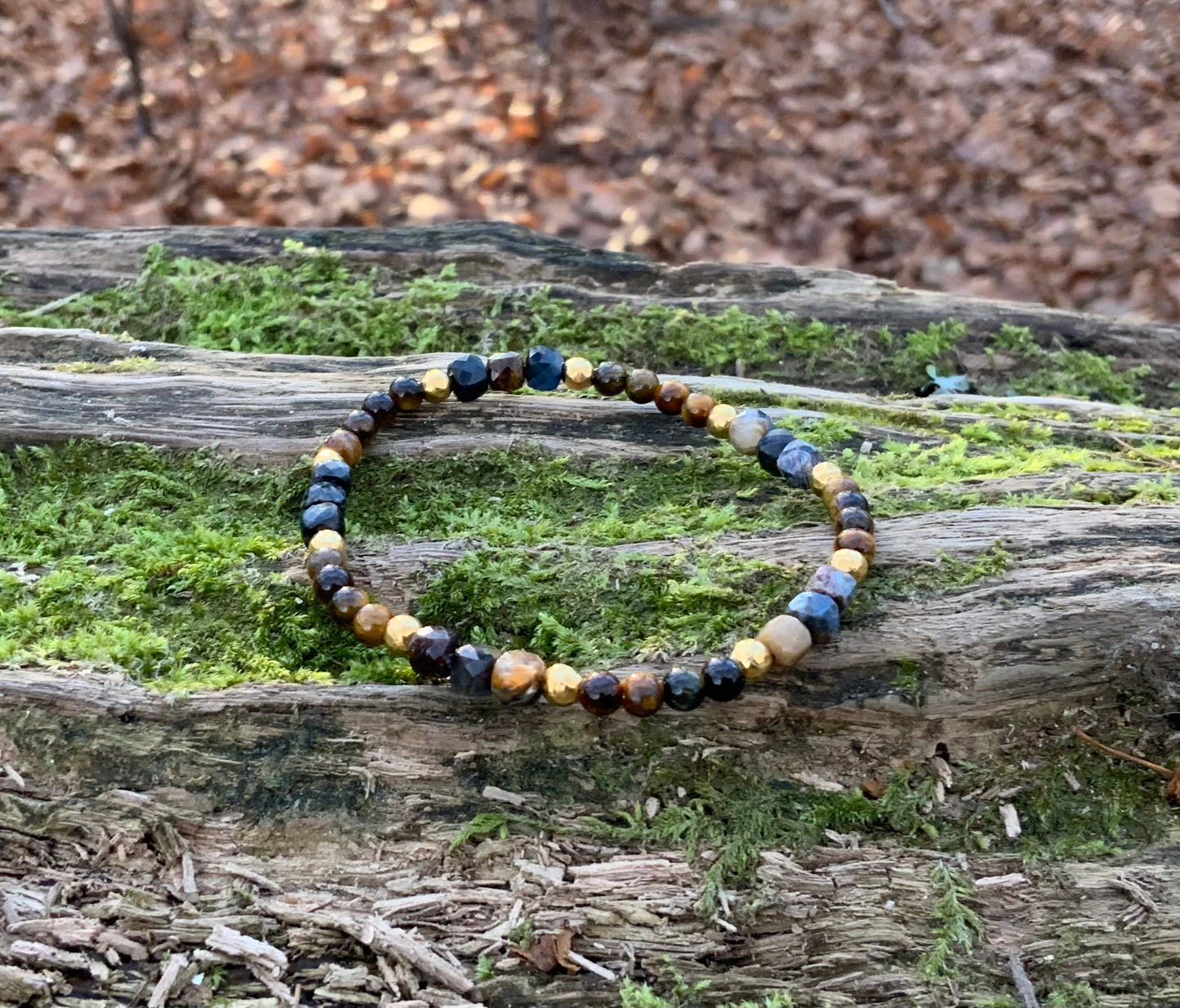 Armbånd med pietersite sten og tigerøje