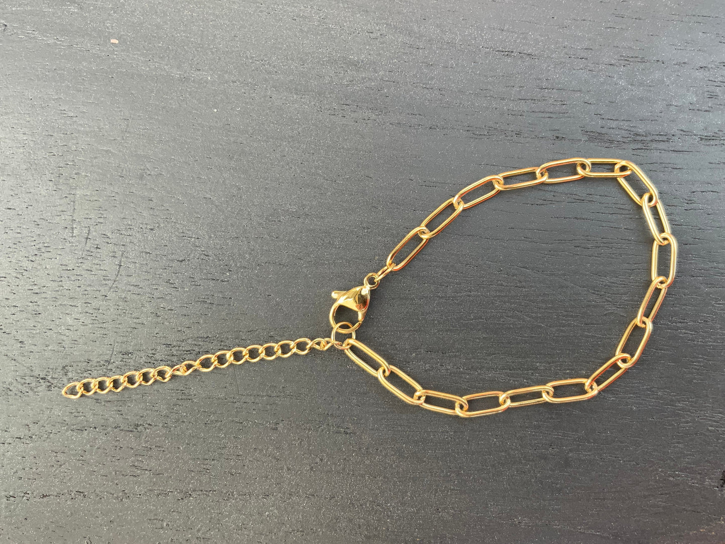 Vandfast armbånd i ankerkæde rektangulær, 16 - 21 cm