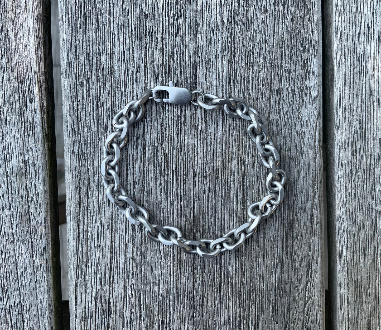 Vandfast armbånd stål, ankerkæde, 21 cm