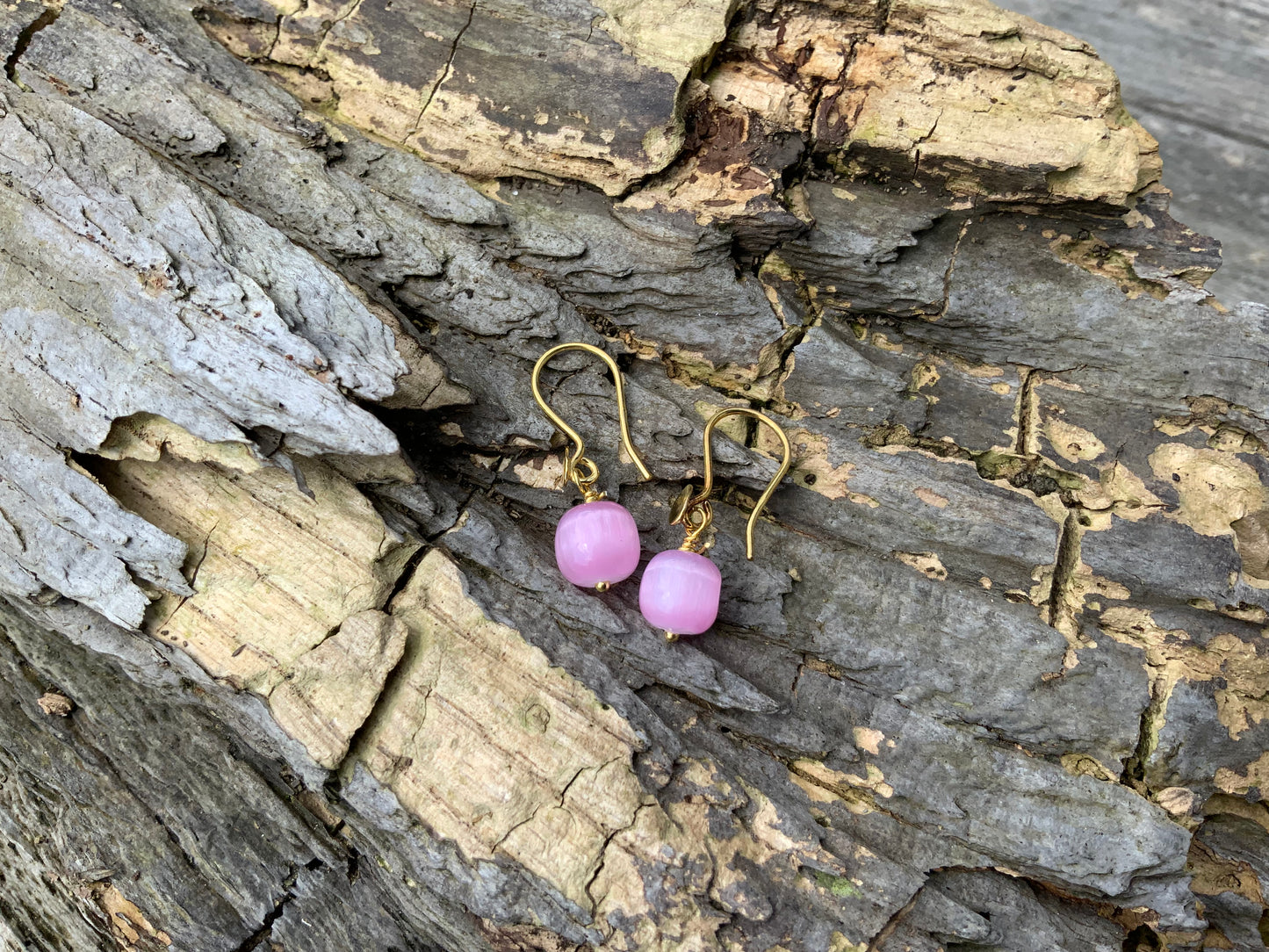 Selenit ørering, pink
