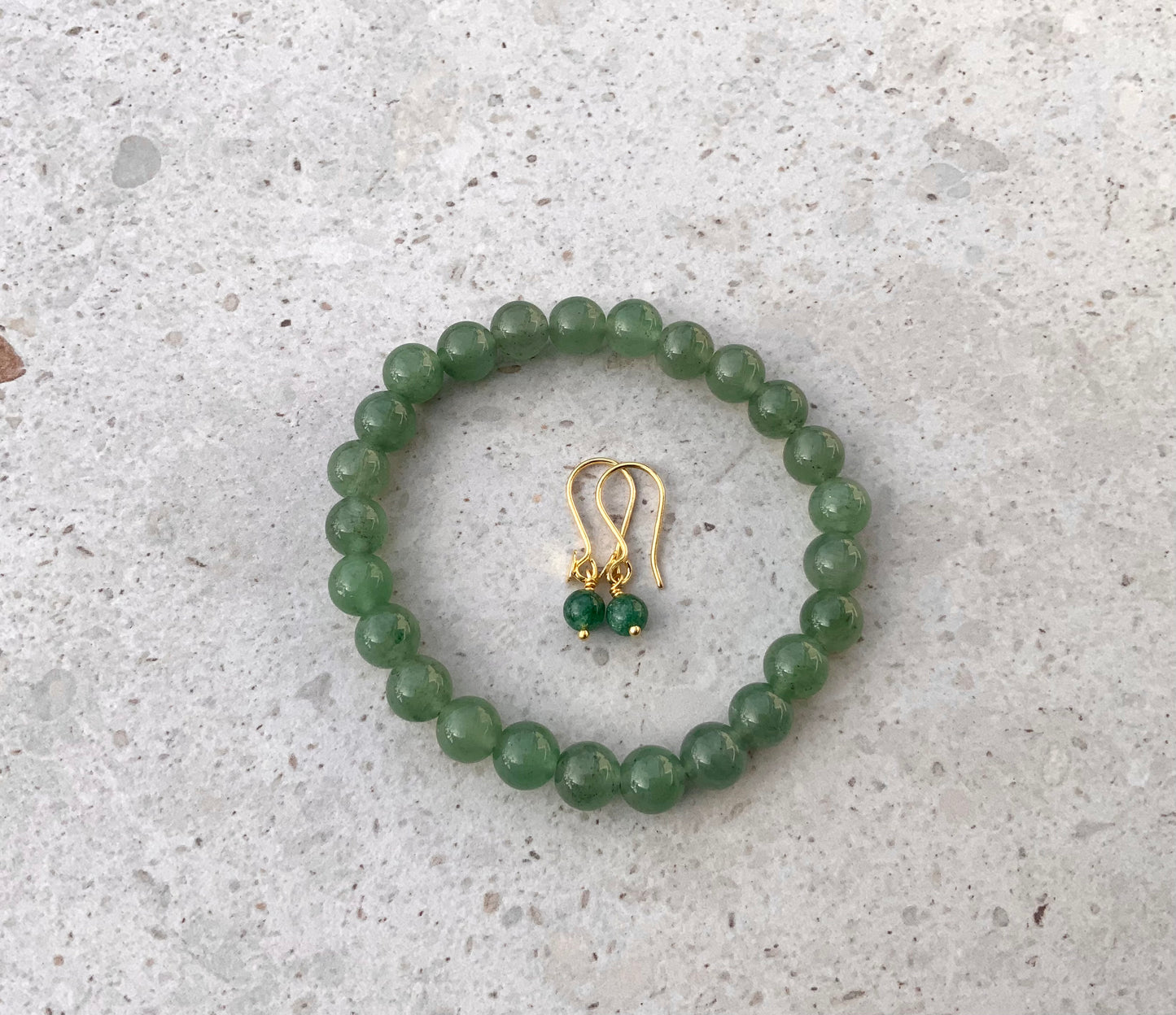 Majtilbud - armbånd og ørering i aventurin