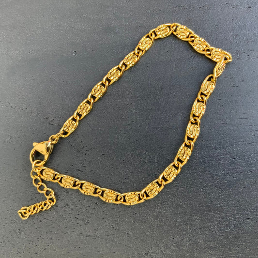 Vandfast fantasi armbånd 17 - 20 cm, 3,8 mm bred