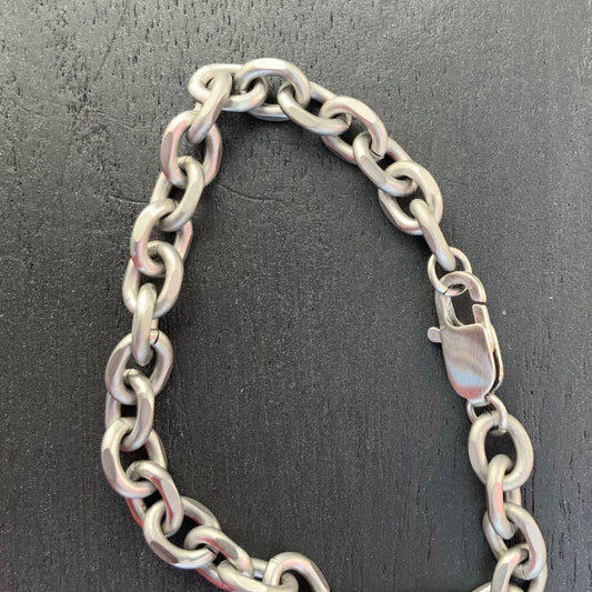 Vandfast armbånd stål, ankerkæde, 21 cm