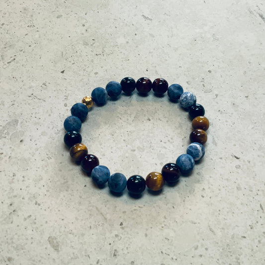 Tigerøje og sodalit armbånd