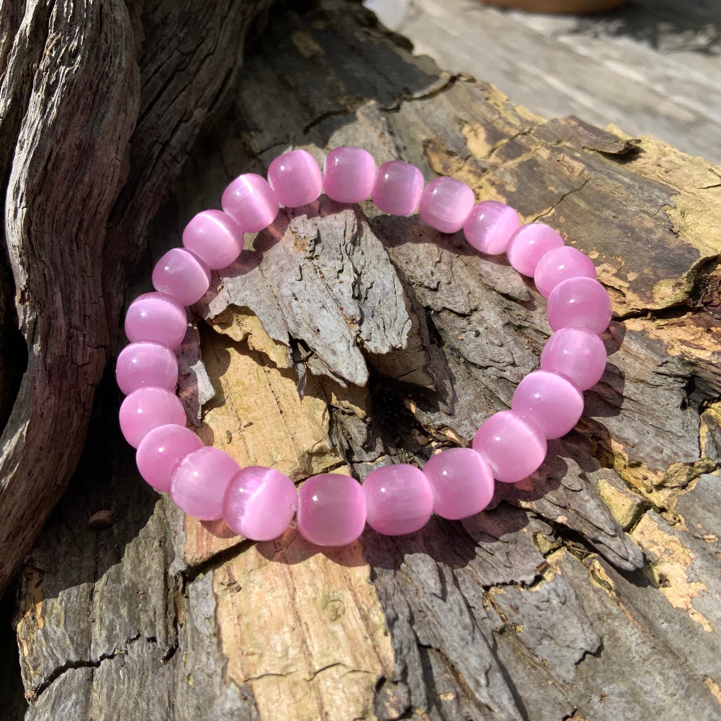 Selenit armbånd i rosa sten