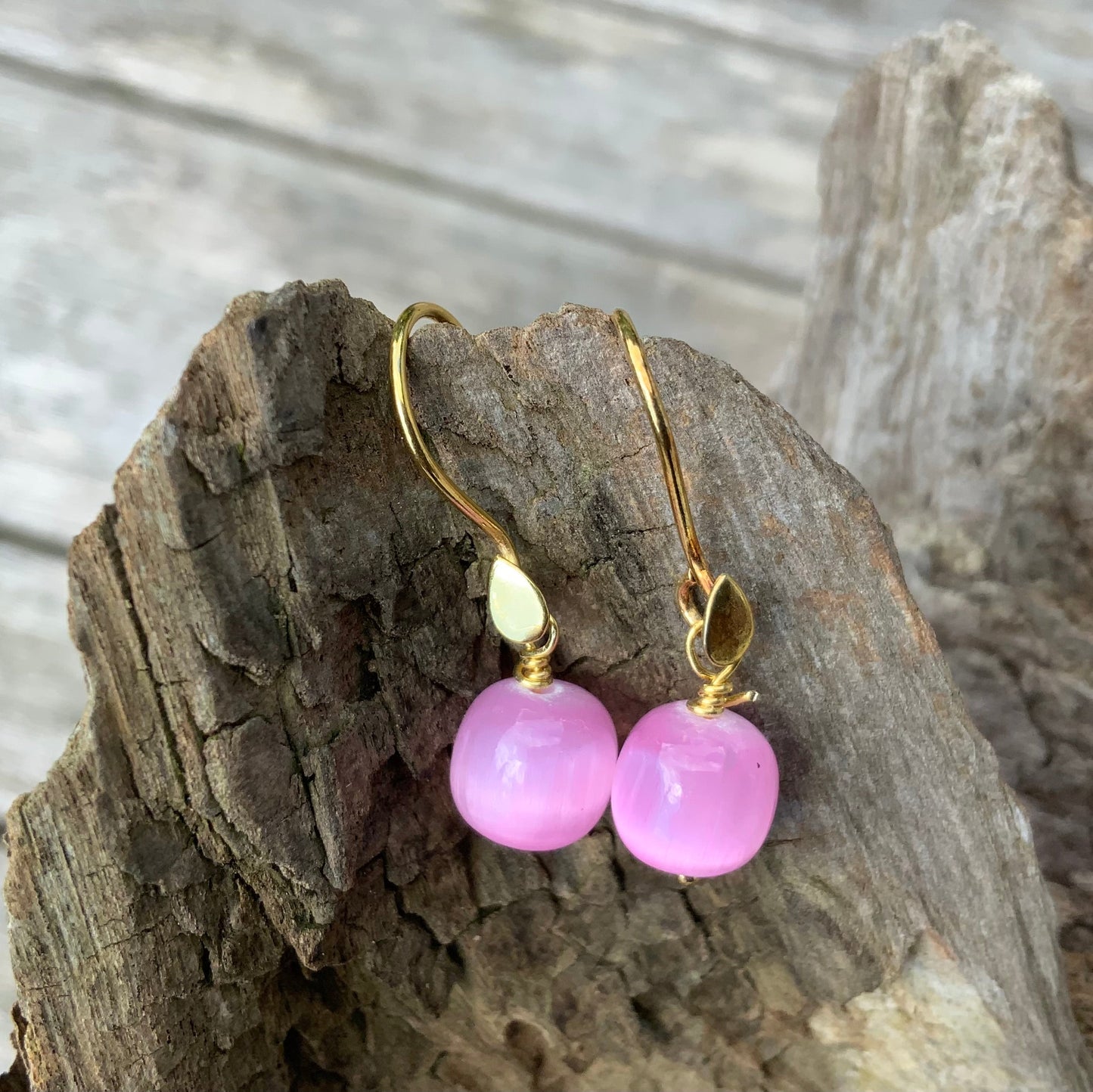 Selenit ørering, pink