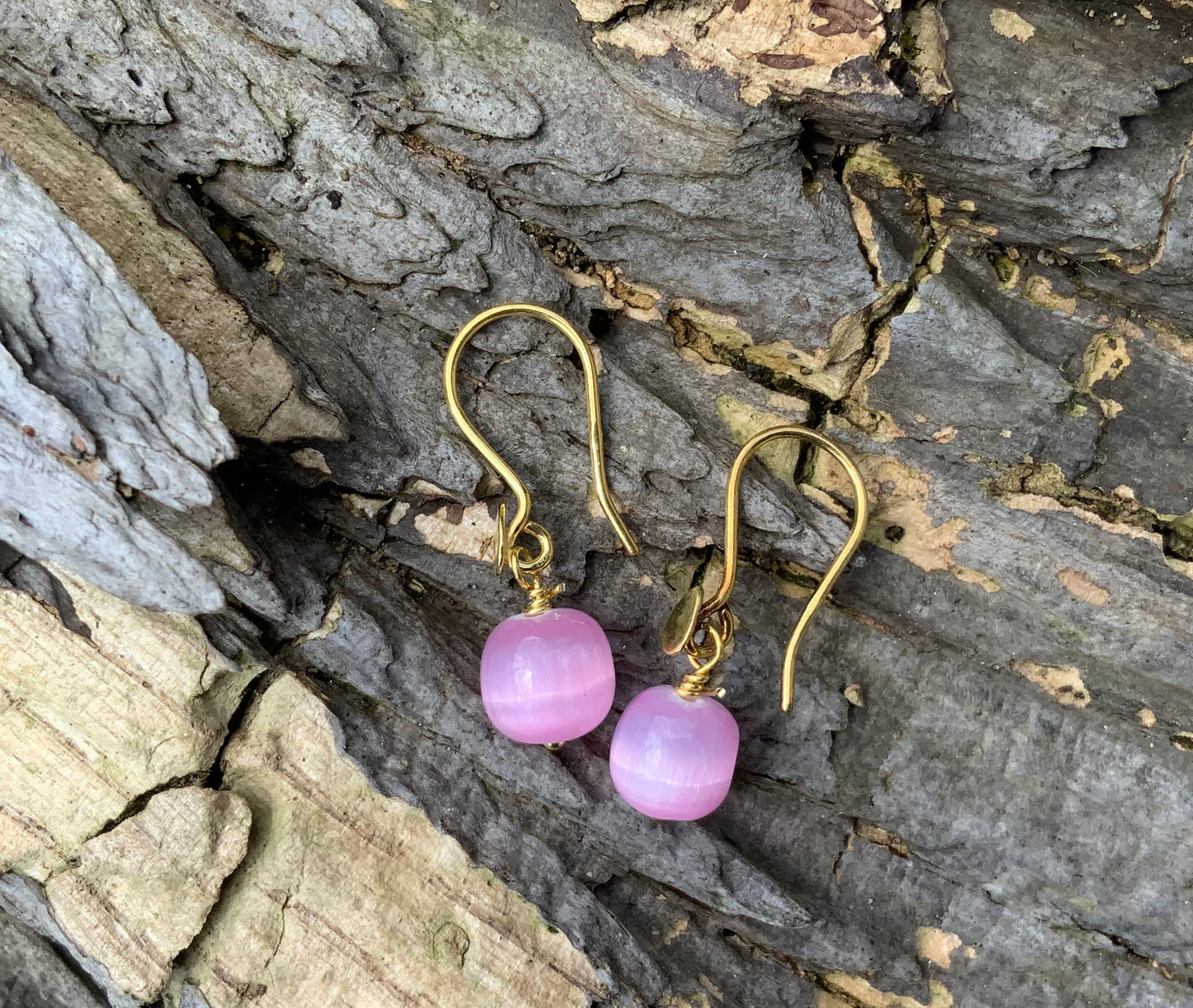 Selenit ørering, pink